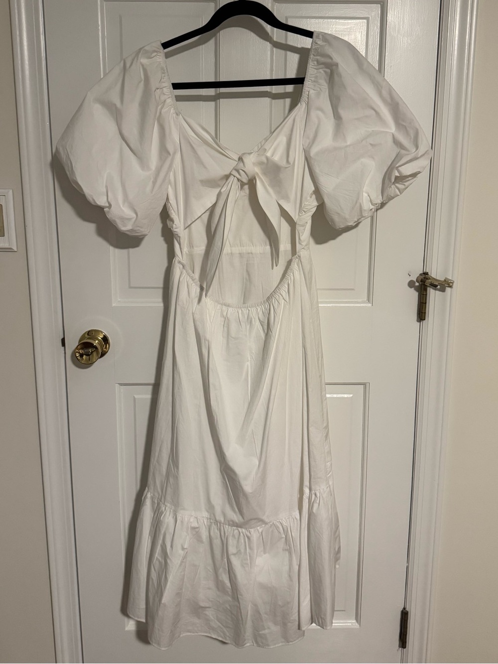 English Factory Short-Sleeve Bow-Back Linen Midi Dress - Picture 8 of 9